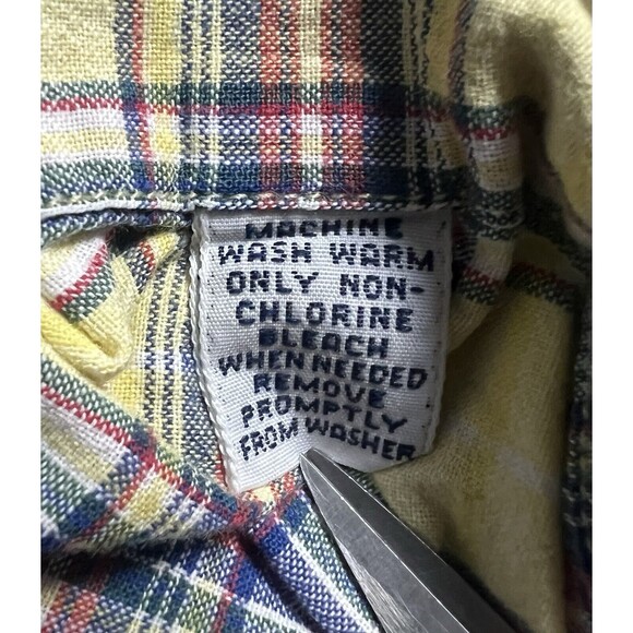 Vintage Ralph Lauren Button Down Shirt Mens Yellow Plaid Blake Short Sleeve 80s - Picture 7 of 10